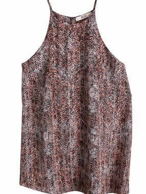 Modcloth Peach, Black & White Halter-Style Printed Tank